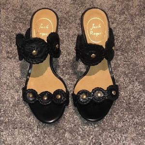 Jack Rogers size 5 black wedges